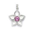 
Sterling Silver Created Pink Sapphire Flo
