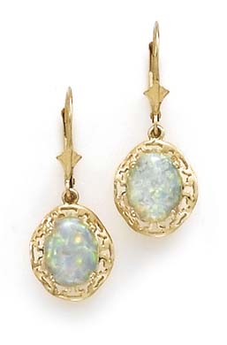 
14k Simulated Opal Earrings
