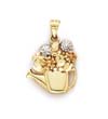 
14k Two-Tone Flower Watering Can Pendant
