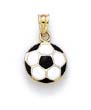 
14k Black White Enamel Soccer Ball Pendan
