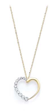 
14k Two-Tone Gold Heart Journey Necklace Pendant
