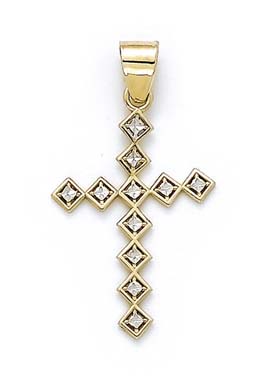
14k Two-Tone Gold Cross Pendant
