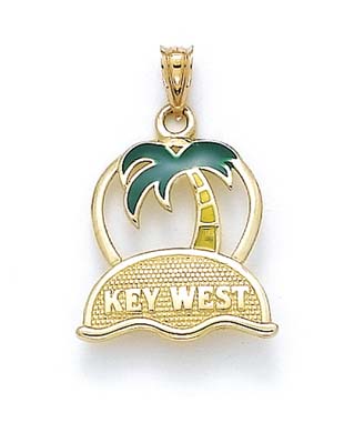 
14k Yellow Gold Key West Palm Tree Pendant
