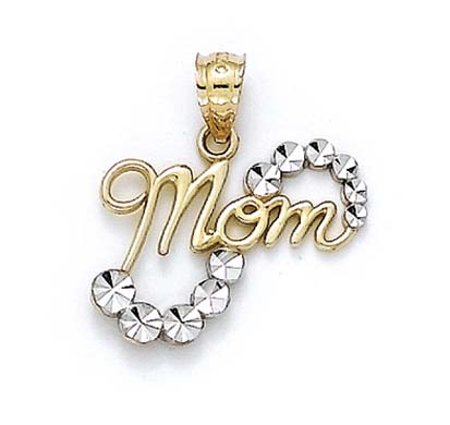 
14k Two-Tone Gold Mom Journey Wave Pendant
