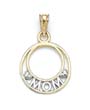 
14k Two-Tone Mom In Circle Pendant

