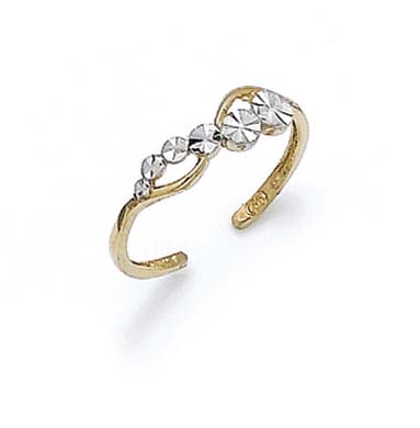 
14k Two-Tone Gold Journey Toe Ring
