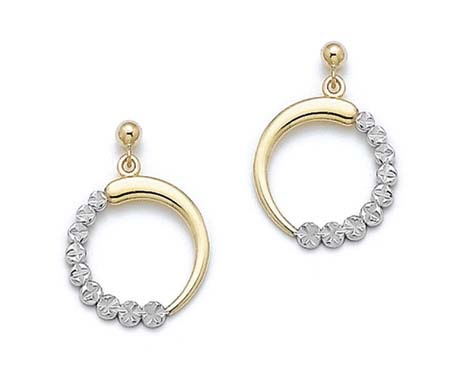
14k Two-Tone Gold Journey Circle Earrings
