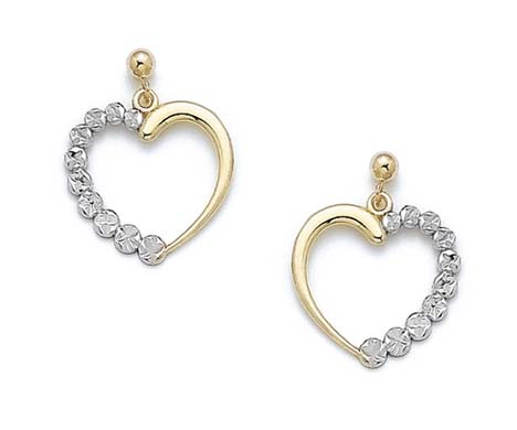 
14k Two-Tone Gold Journey Heart Earrings
