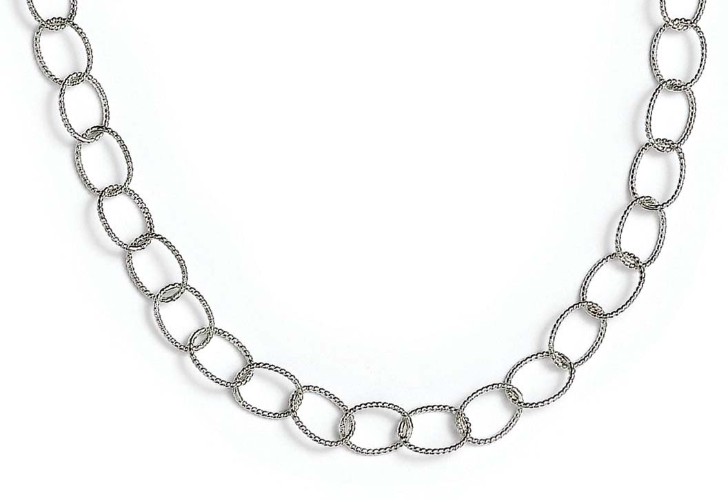 
Sterling Silver Small Twist Oval Links 8 Inch Bracelet
