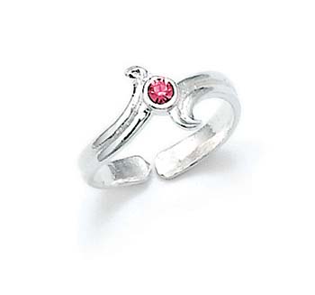 
Sterling Silver Pink Cubic Zirconia Toe Ring
