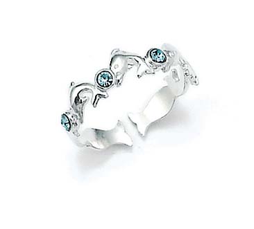 
Sterling Silver Dolphins Blue Cubic Zirconia Toe Ring
