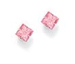 
Sterling Silver 6mm Square Pink CZ Stud E
