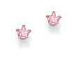 
Sterling Silver 5mm Star Pink CZ Earrings
