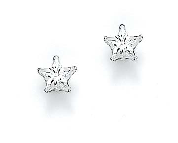 
Sterling Silver 5mm Star Cubic Zirconia Stud Earrings
