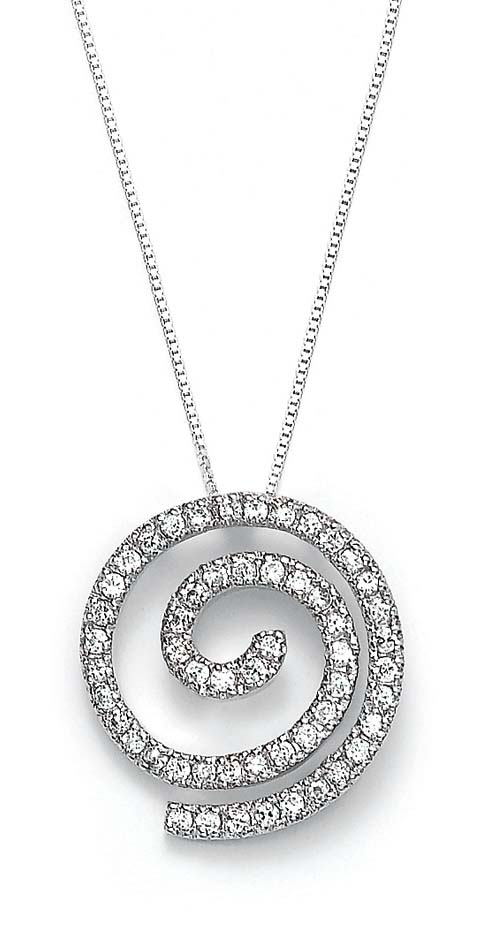 
Sterling Silver Cubic Cubic Zirconia Spiral Pendant
