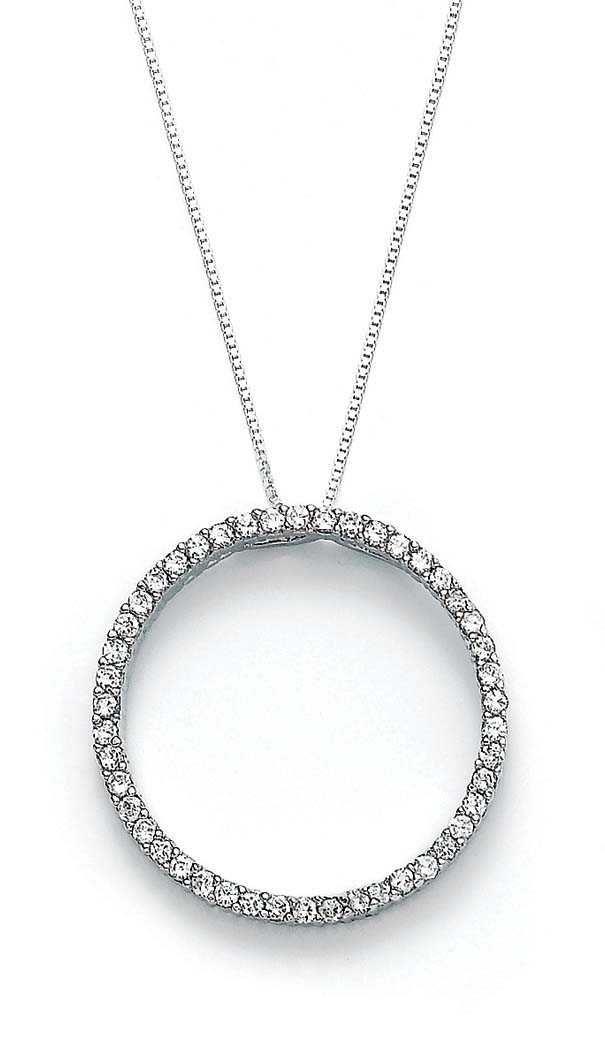 
Sterling Silver Cubic Zirconia Circle Pendant
