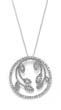 
Sterling Silver CZ Circle Leaves Pendant

