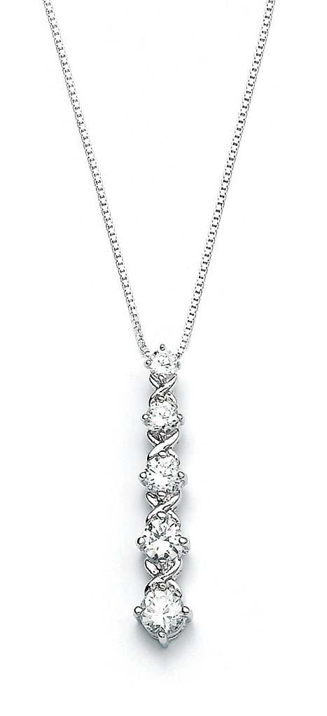 
Sterling Silver Cubic Zirconia Cubic Zirconia Journey X and O Pendant
