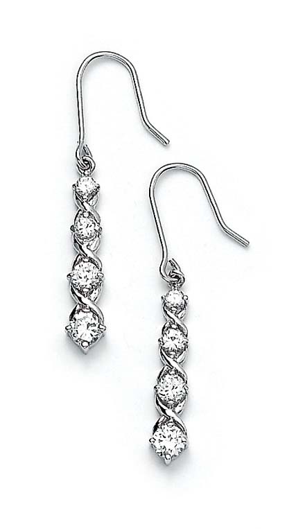 
Sterling Silver Cubic Zirconia Journey X and O Earrings
