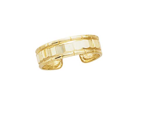 
14k Yellow Gold Faceted Adjustable Toe Ring
