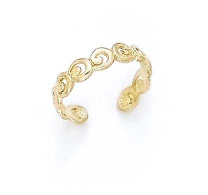 
14k Yellow Gold Swirl Toe Ring
