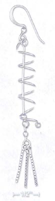 
SS 2 3/4I Corkscrew Earrings Stick Beads 
