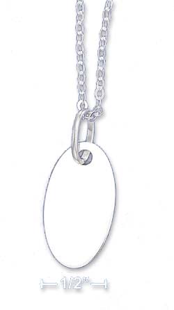 
Sterling Silver Italian 18I 1.5mm Cable necklace 19x25mm Engravable Oval
