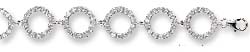 
Sterling Silver 7 Inch 2 Inch Extender Chain Cubic Zirconia 15mm Open Circle Bracelet
