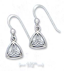 
Sterling Silver 5/8 In Trinity Knot Inscribed Earrings Bead
