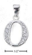 
Sterling Silver and CZ Number 0 Charm - 1
