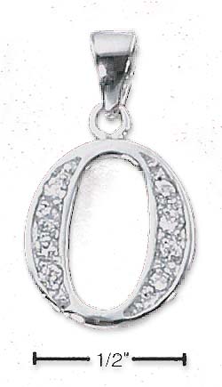 
Sterling Silver and Cubic Zirconia Number 0 Charm - 1/2 In With Out Bail
