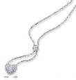 
Sterling Silver 15 In Box necklace CZ Dom
