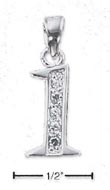 
Sterling Silver and CZ Number 1 Charm - 1
