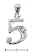 
Sterling Silver and CZ Number 5 Charm - 1
