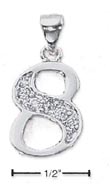
Sterling Silver and CZ Number 8 Charm - 1
