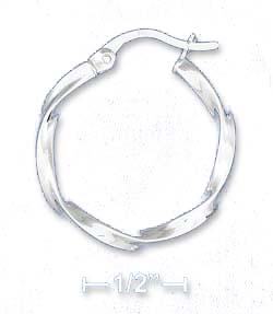 
Sterling Silver 1 In Twisted Stock Tubular Hoop Earrings With French Lock
