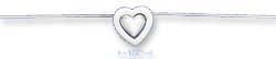 
Sterling Silver 17 In Foxtail Necklace Satin Heart Small Concentric Heart

