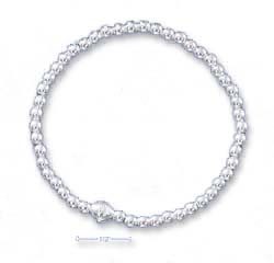 
Sterling Silver 5 In 3mm Bead strand etch Bead Baby Bracelet
