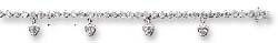 
Sterling Silver 7 In Round Cubic Zirconia Bracelet With Cubic Zirconia Heart Dangles
