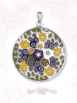 
Sterling Silver 1 In Murano Glass Pendant - Colors Will Vary
