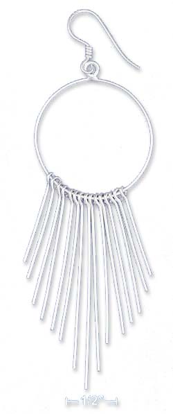 
Sterling Silver 1 In Wire Earrings 15 Graduated Bar Dangles
