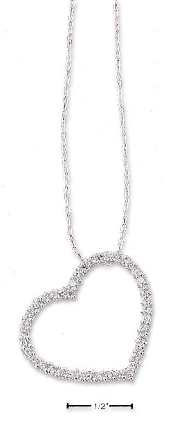 
Sterling Silver 16 In Continuous Cubic Zirconia 25mm Open Heart Necklace
