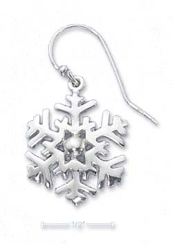 
Sterling Silver Plain 3/4 In. Snowflake French Wire Earrings

