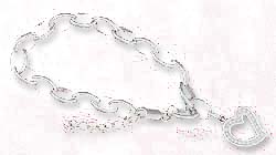 
Sterling Silver Adj. - 7-8 In. Bracelet 15mm Cubic Zirconia Heart Dangle
