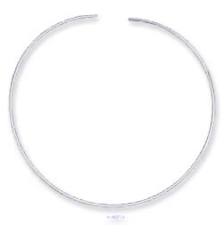 
Sterling Silver 2mm Half Round Open Collar Necklace - 16 In.
