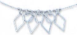
Sterling Silver 7 In. Groovy Geometric Circles Diamonds Designer Bracelet
