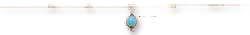 
Sterling Silver 16 In. LS With Simulated Turquoise Concho Drop With 3 Dots Necklace
