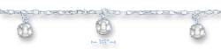 
Sterling Silver 16 In. Cable Chain Toggle Necklace With 10mm Ball Dangles
