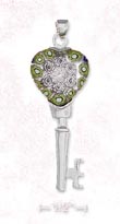
SS 1.5 In. Murano Glass Heart Key Pendant
