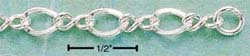 
Sterling Silver 8 In. Two Small One Large Oval Link Bracelet

